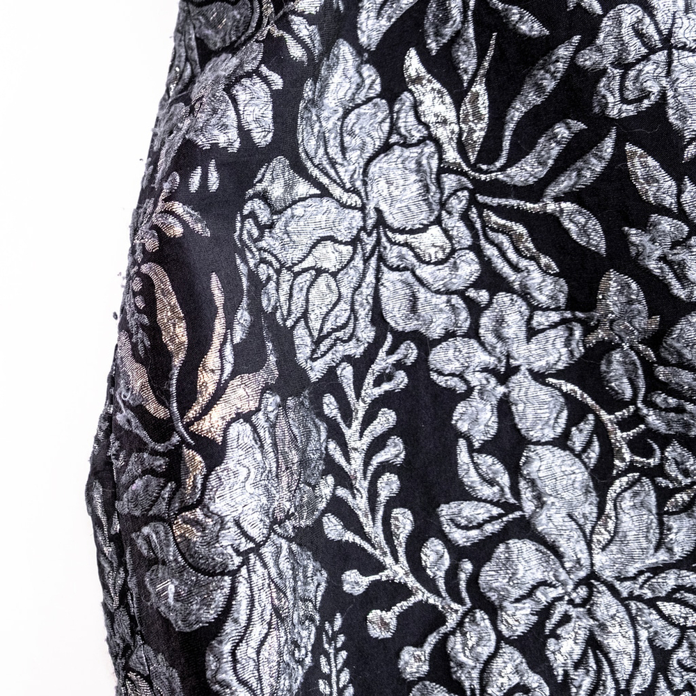Theia Floral Slate Ballgown Dress Maxi Silver Floral $1,000 Size 8 - Picture 13 of 16
